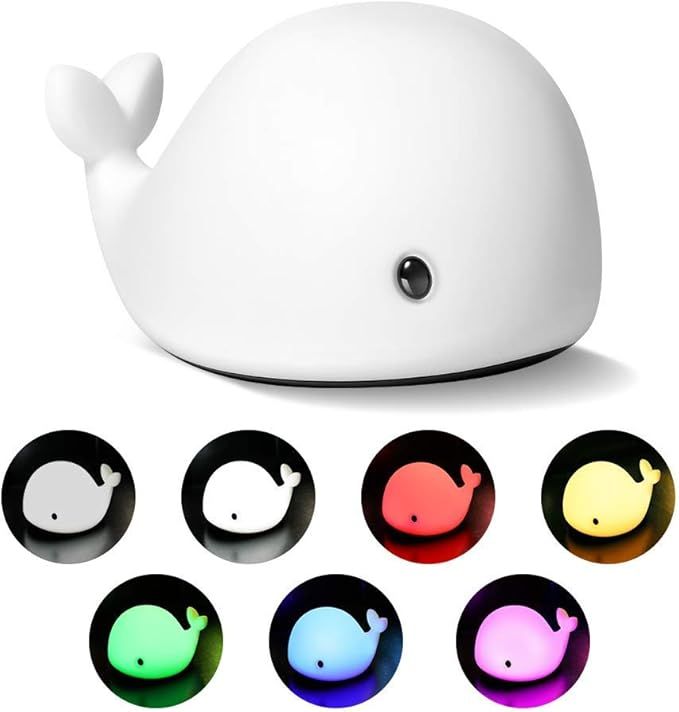 JISULIFE Tap Whale Night Light , Soft Silicone Kids LED Nightlight with Breathing Mode, Adjustabl... | Amazon (CA)