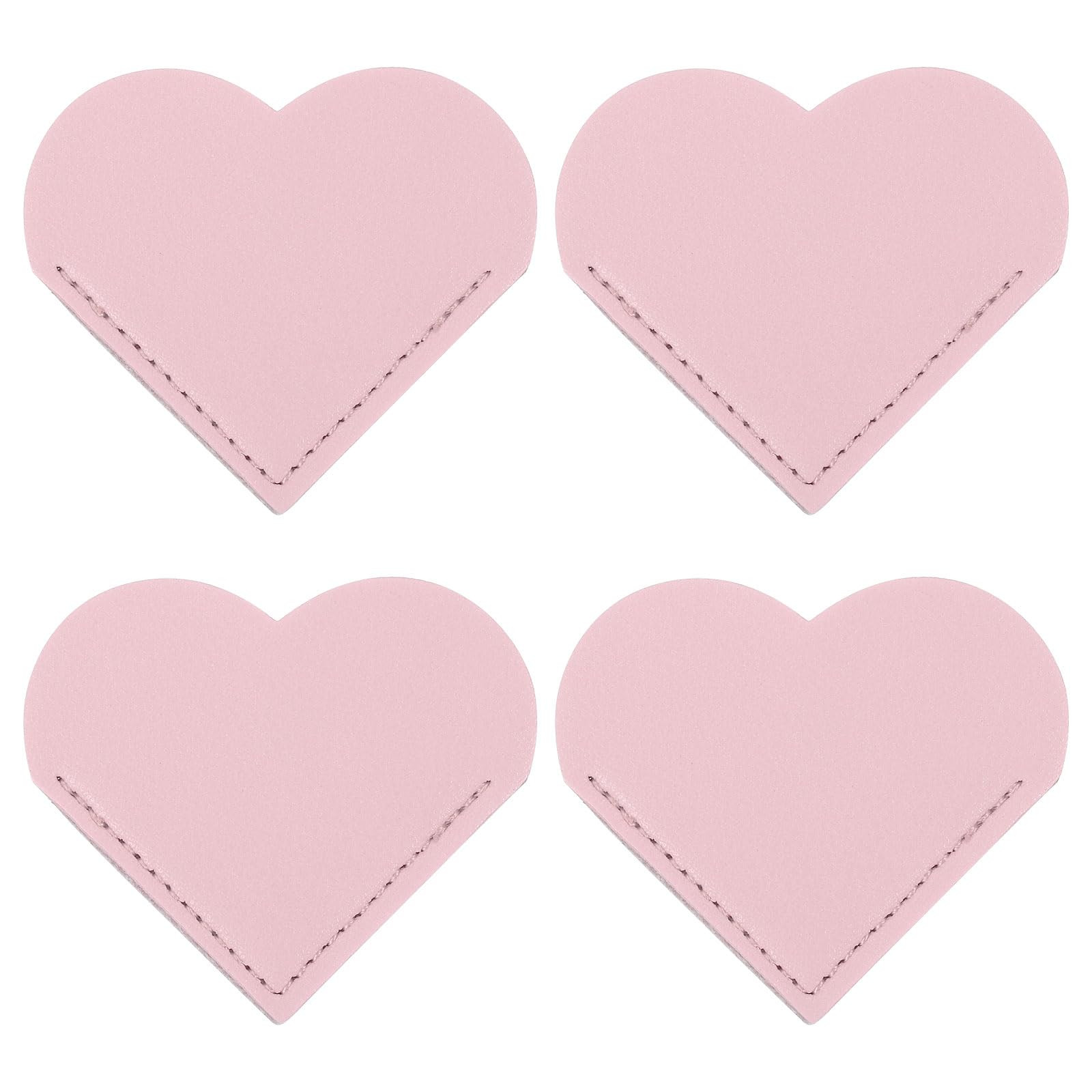 PATIKIL Corner Bookmarks, 4 Pack Heart Shape PU Leather Book Marks Page Markers Cute Page Clip fo... | Amazon (UK)