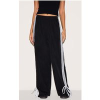 Black Shell Bow Detail Track Pants | PrettyLittleThing US