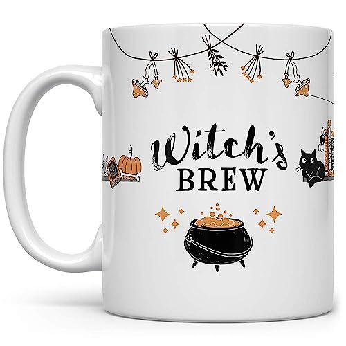 Halloween Fall Autumn Season 11oz Coffee Mug, Witch's Brew Cup, Gift for Friend, Mom, Sister, Cow... | Amazon (US)