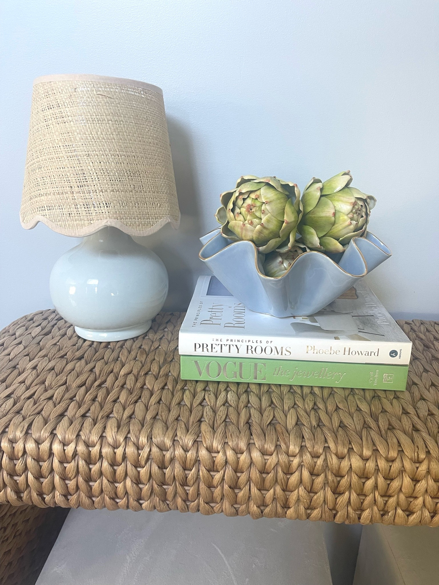 Look for less blue scallop petite lamp only $65 compared to S&L $298! 

Coastal, coastal decor, blue and white decor, lamp, small lamp, kitchen lamp, Serena and Lily, scallop lamp, rattan lamp