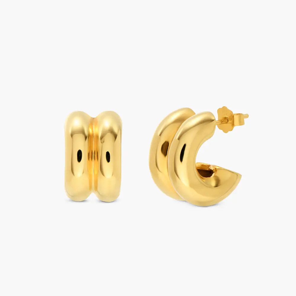 Ridge Hoop Earrings - Gold Vermeil | Oak & Luna (US)