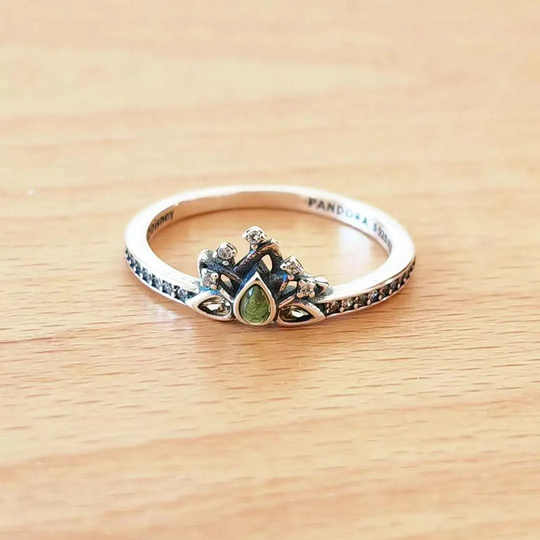 Princess Tiana Tiara Ring,925 Sterling Silver and Green Crystal Ring,disney Element Ring,perfect ... | Etsy (US)