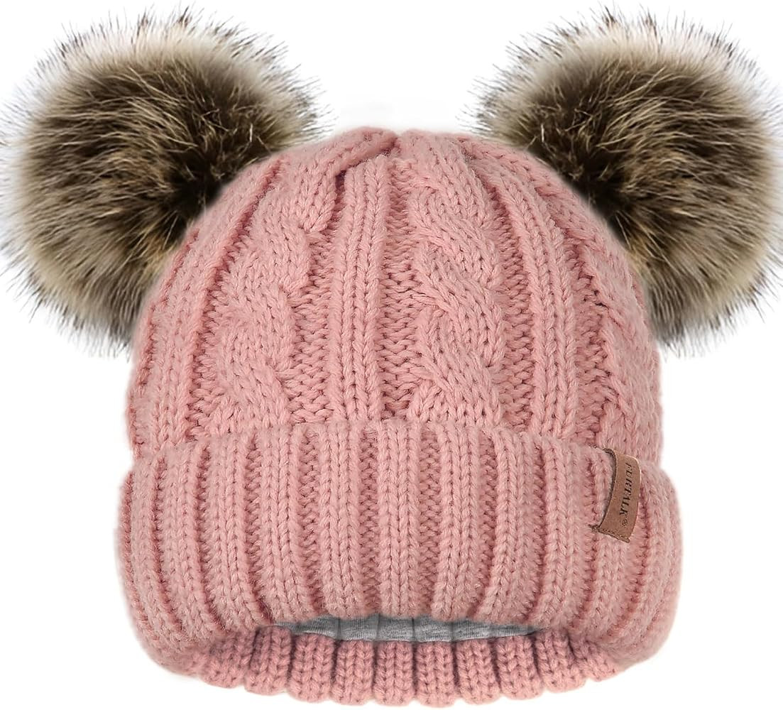 FURTALK Toddler Girls Boys Winter Hat Kids Pom Pom Beanie Hats Baby Faux Fur Pom Beanies Warm Sof... | Amazon (US)