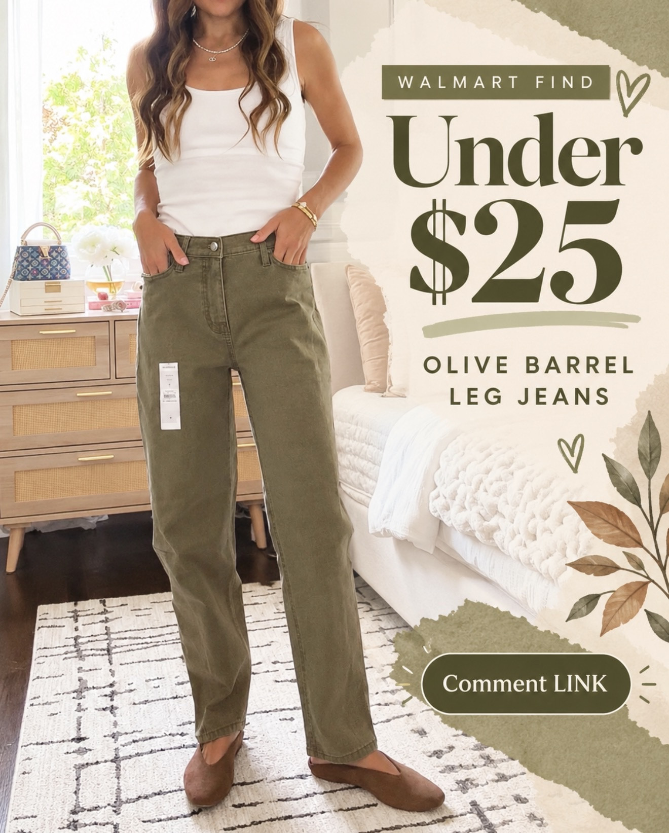 Under $25 for the cutest olive barrel-leg jeans?! Walmart is seriously stepping it up 👏🏻 Comment LINK and I’ll send them to you!

#LTKOver40 #LTKSeasonal #LTKootd