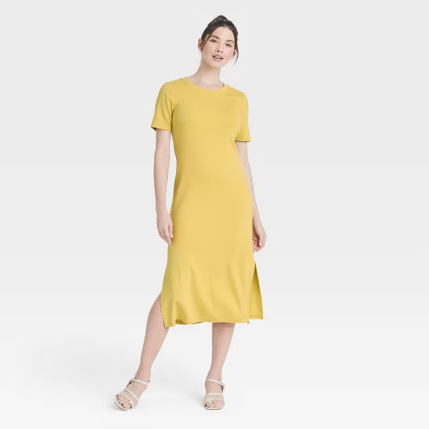 Women's Short Sleeve Rib Knit T-Shirt Dress - A New Day™ | Target
