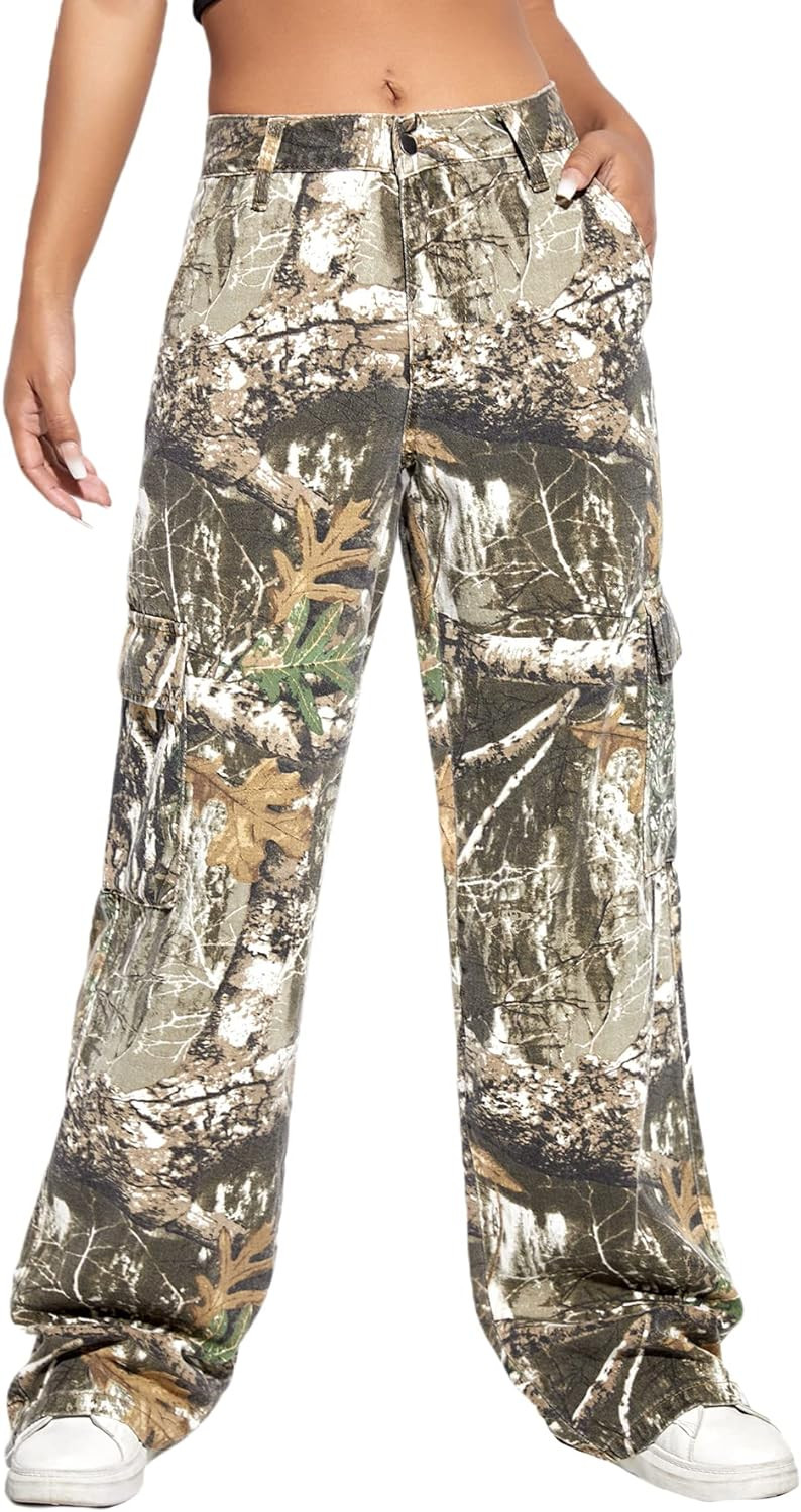 WDIRARA Women's Cow Print High Waist Wide Leg Jeans Casual Long Denim Pants | Amazon (US)