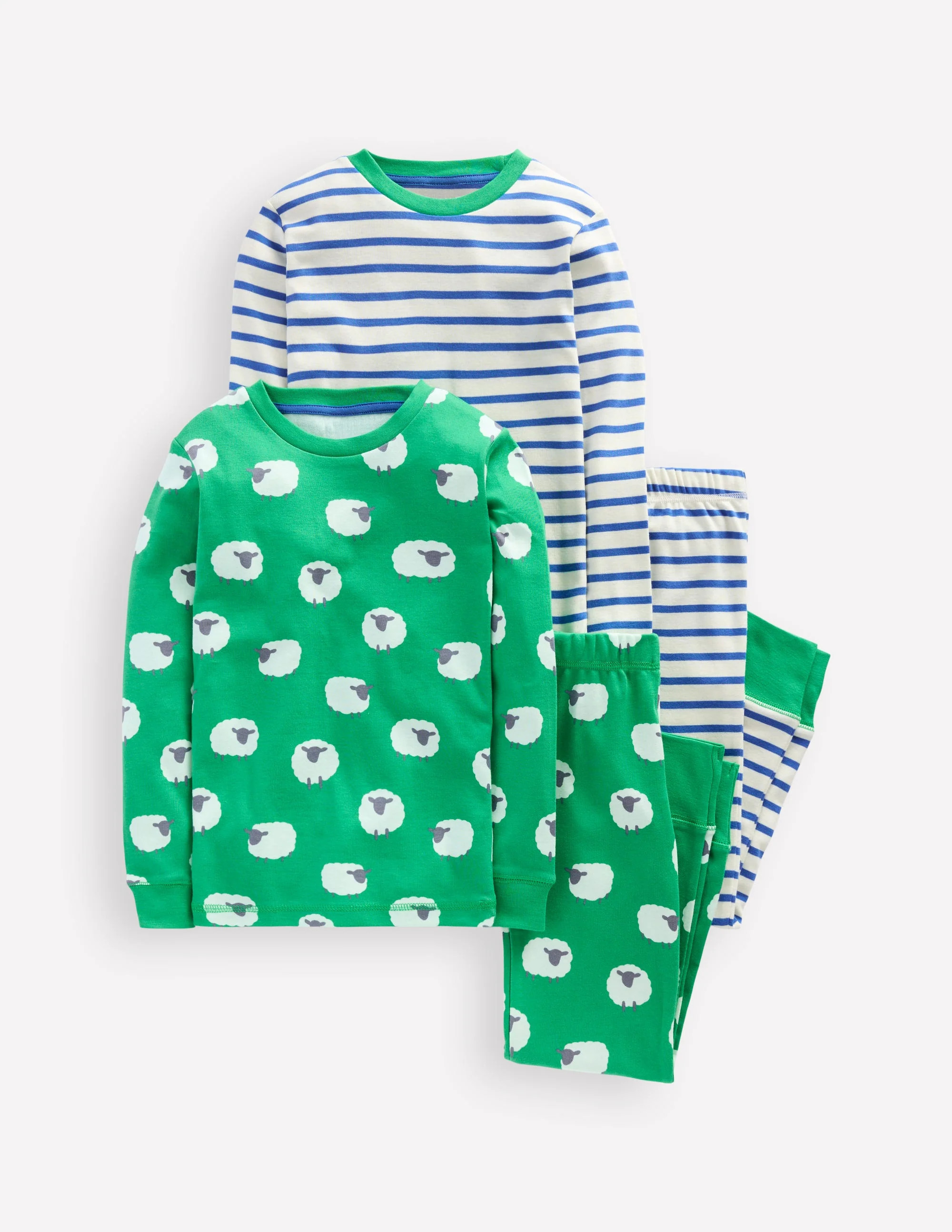 Snug Twin Pack Pajamas-Trinity Green Sheep | Boden (US)