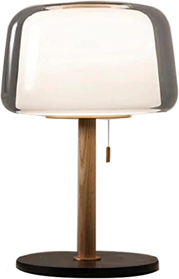 Lamp Bedside Wooden Bedside Table Lamp with Glass Lampshade and Marble Base Modern Nightstand Tab... | Amazon (US)