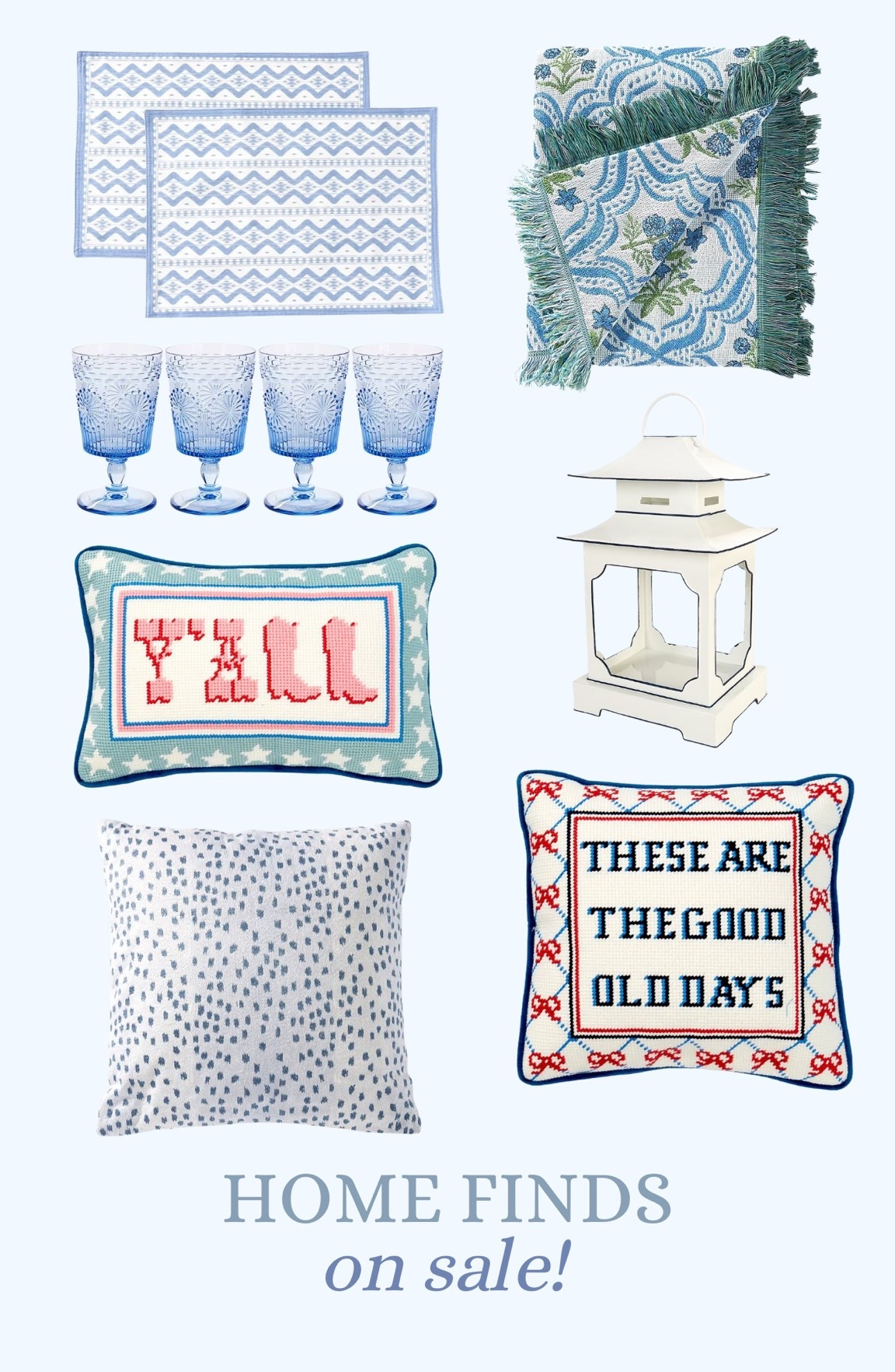 Grandmillennial home finds ON SALE 🩵 southern girly home decor, needlepoint pillows

#LTKHome
