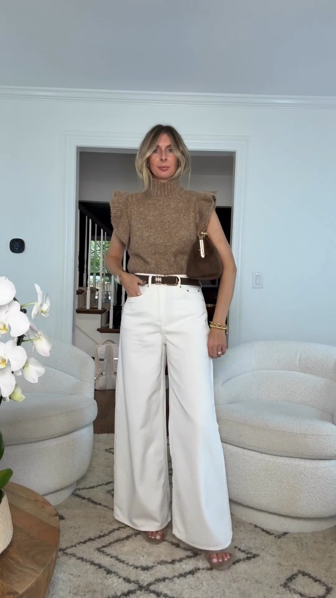 THANKSGIVING outfit inspo! this top is perfection…comfy. cozy. cool! 🧡

WOOL TOP - medium. 
WHITE JEANS - size 4

#LTKHoliday #LTKSeasonal #LTKFindsUnder100