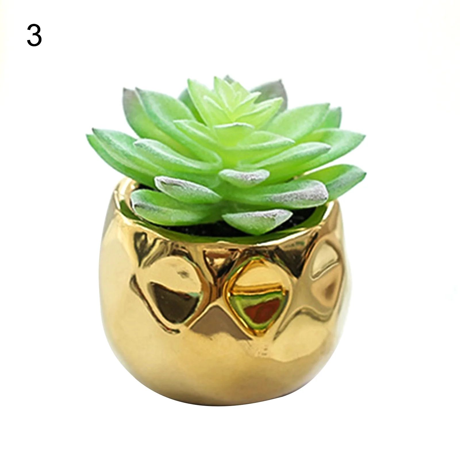 Grandest Birch Artificial Plant Decorative Vivid Golden Ceramic Pots Faux Succulents Mini Potted ... | Walmart (US)