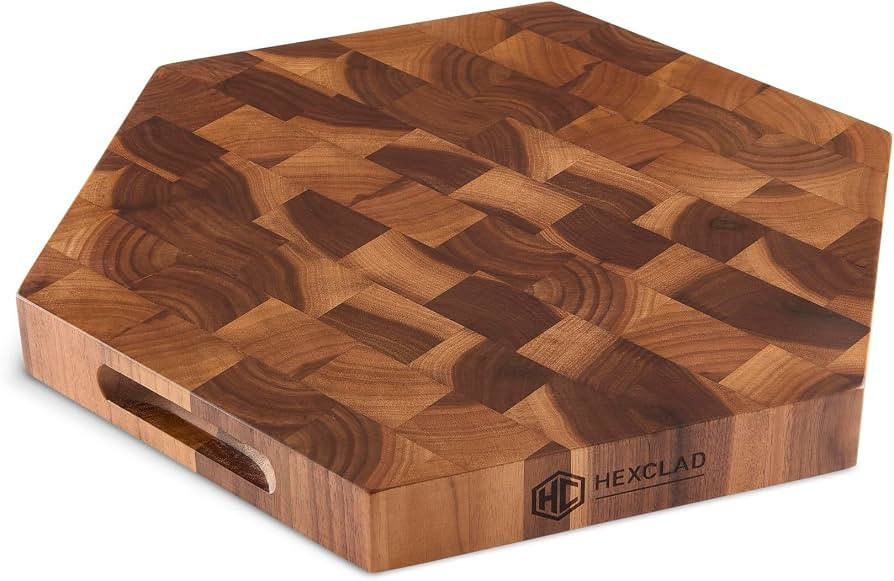 HexClad 15" End Grain Walnut Hexagonal Charcuterie Board and Cutting Board | Amazon (US)