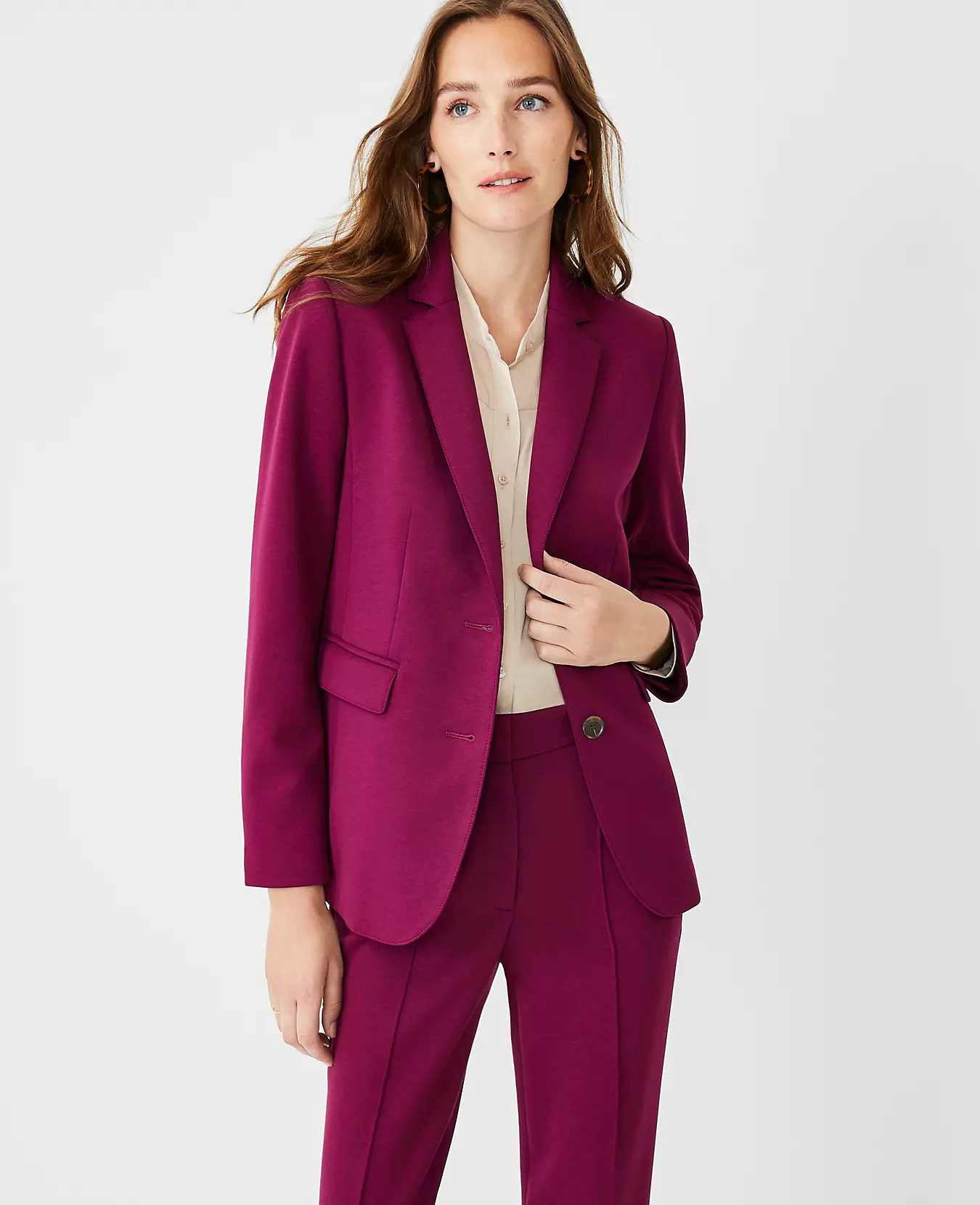 The Notched Two Button Blazer in Double Knit | Ann Taylor (US)