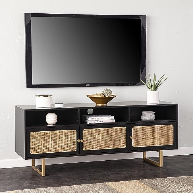 SEI Furniture Mursley Media Cabinet with Storage, Black | Amazon (US)