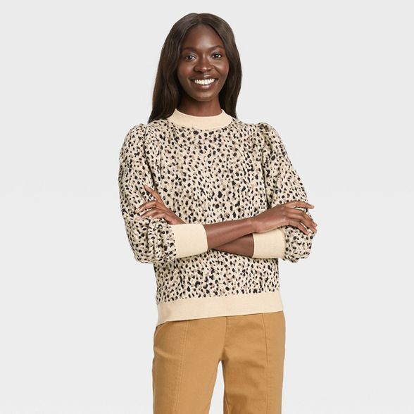 Women's Polka Dot Mock Turtleneck Pullover Sweater - Who What Wear™ | Target