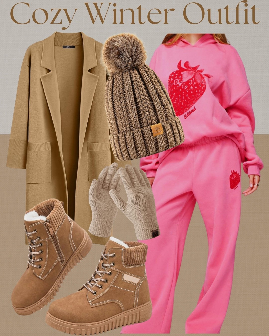 Cozy winter outfit with cardigan coat and matching sweats. Neutral long cardigan layered over a cozy sweatshirt and sweatpants set, styled with fleece lined winter boots, knit beanie, and touchscreen gloves for an easy cold weather outfit that’s warm, comfortable, and practical.

#LTKWinter #LTKCozy #LTKStyle #LTKOutfit #LTKFinds

#LTKootd
