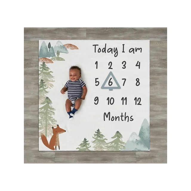 Modern Moments By Gerber Baby Boy Milestone Blanket & Frame Set, 2-Piece, Blue | Walmart (US)