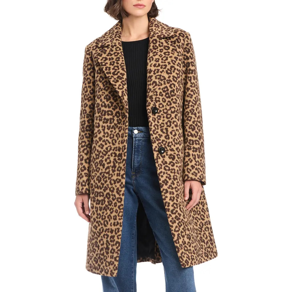 Vince Camuto Leopard Print Coat at Nordstrom Rack, Size Small | Nordstrom Rack