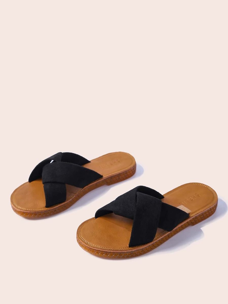 Cross Strap Slide Sandals | SHEIN