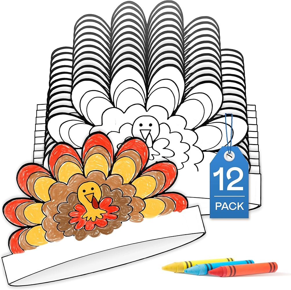 Tiny Expressions Color Your Own Holiday Headbands for Kids (Set of 12) – DIY Coloring Paper Cro... | Amazon (US)