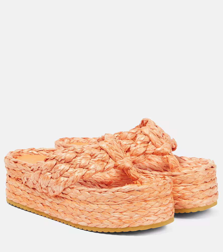 Dodo Bar Or Platform raffia sandals | Mytheresa (US/CA)