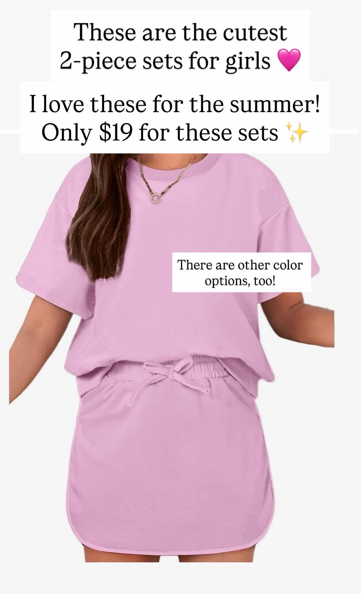 These sets are so perfect for girls for the summer. They come in multiple color options and they are so great for camp, sports, because they have the built-in shorts.

#LTKKids