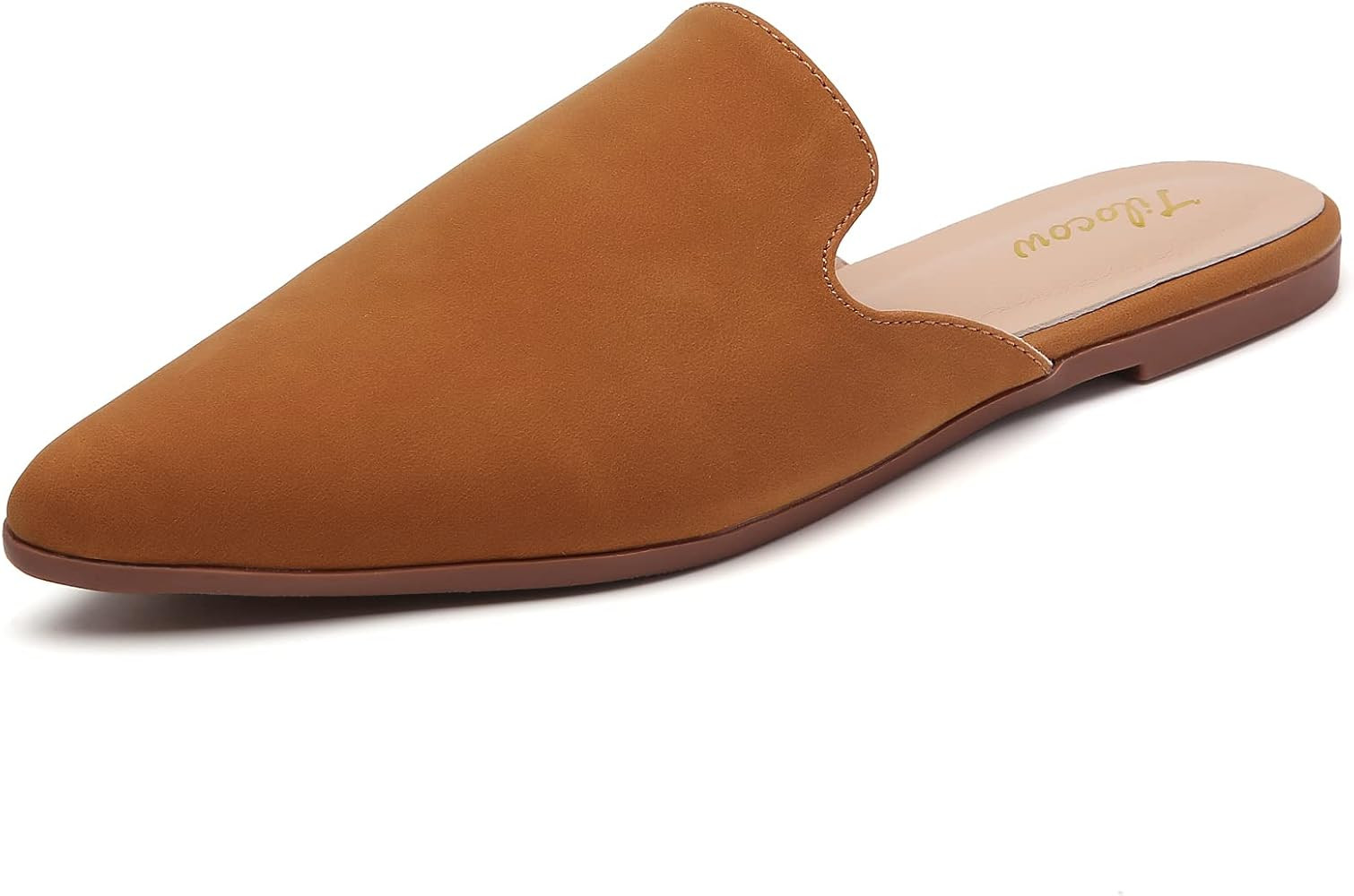 Tliocow Mules for Women Flats Slip On Backless Flat Mule Pointed Toe Slides Loafer Shoes | Amazon (US)