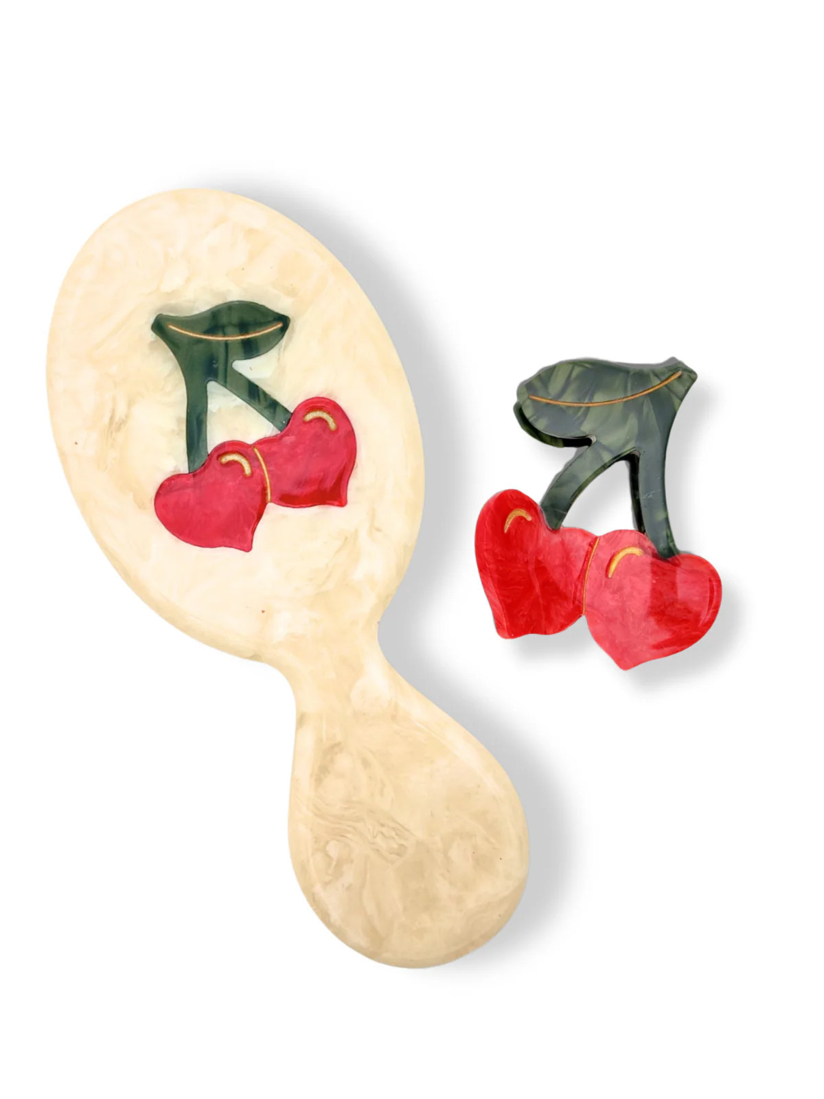 Cherry Hair Brush & Claw Clip Set | Danrie