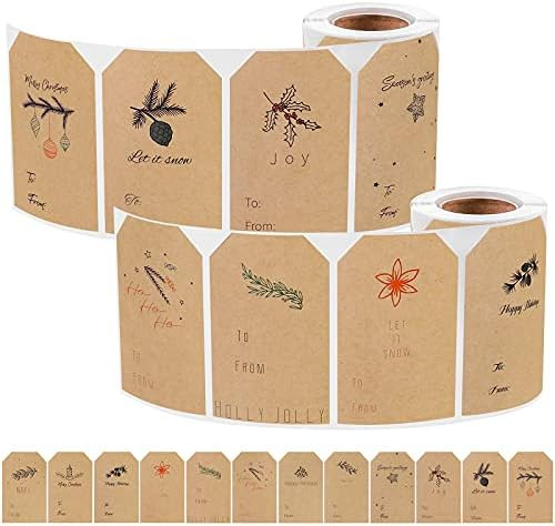 Aneco 360 Pieces Christmas Gift Tags Self Adhesive Gift Tag Stickers Decorative Present Stickers ... | Amazon (US)
