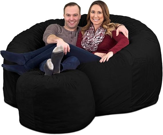 ULTIMATE SACK 6000 Bean Bag Chair w/Footstool: Giant Foam-Filled Furniture - Machine Washable Cov... | Amazon (US)