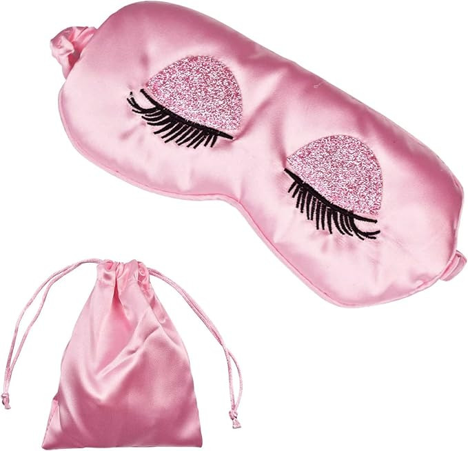 Sleep Mask, Silk Eye Mask Satin Blindfold Travel Eye Cover Eyeshade | Amazon (US)