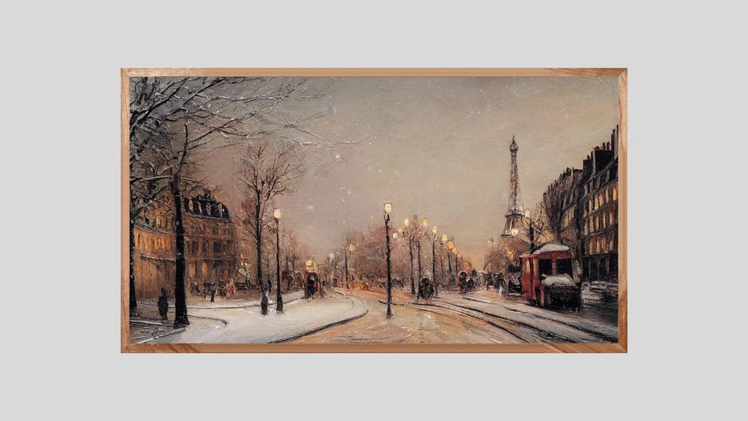 Frame TV Vintage Christmas Art | Vintage Winter Christmas in Paris | Limited Time Discount | Sams... | Etsy (US)