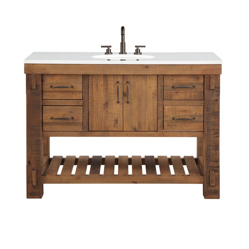 48'' Free-standing Single Bathroom Vanity with Quartz Vanity Top | Wayfair North America