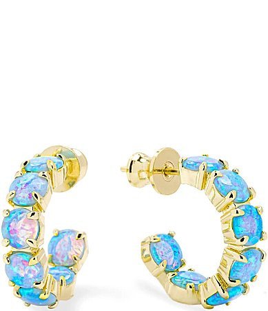 Melinda Maria Oh She Fancy Blue Opal Hoop Earrings - Gold | Dillard's