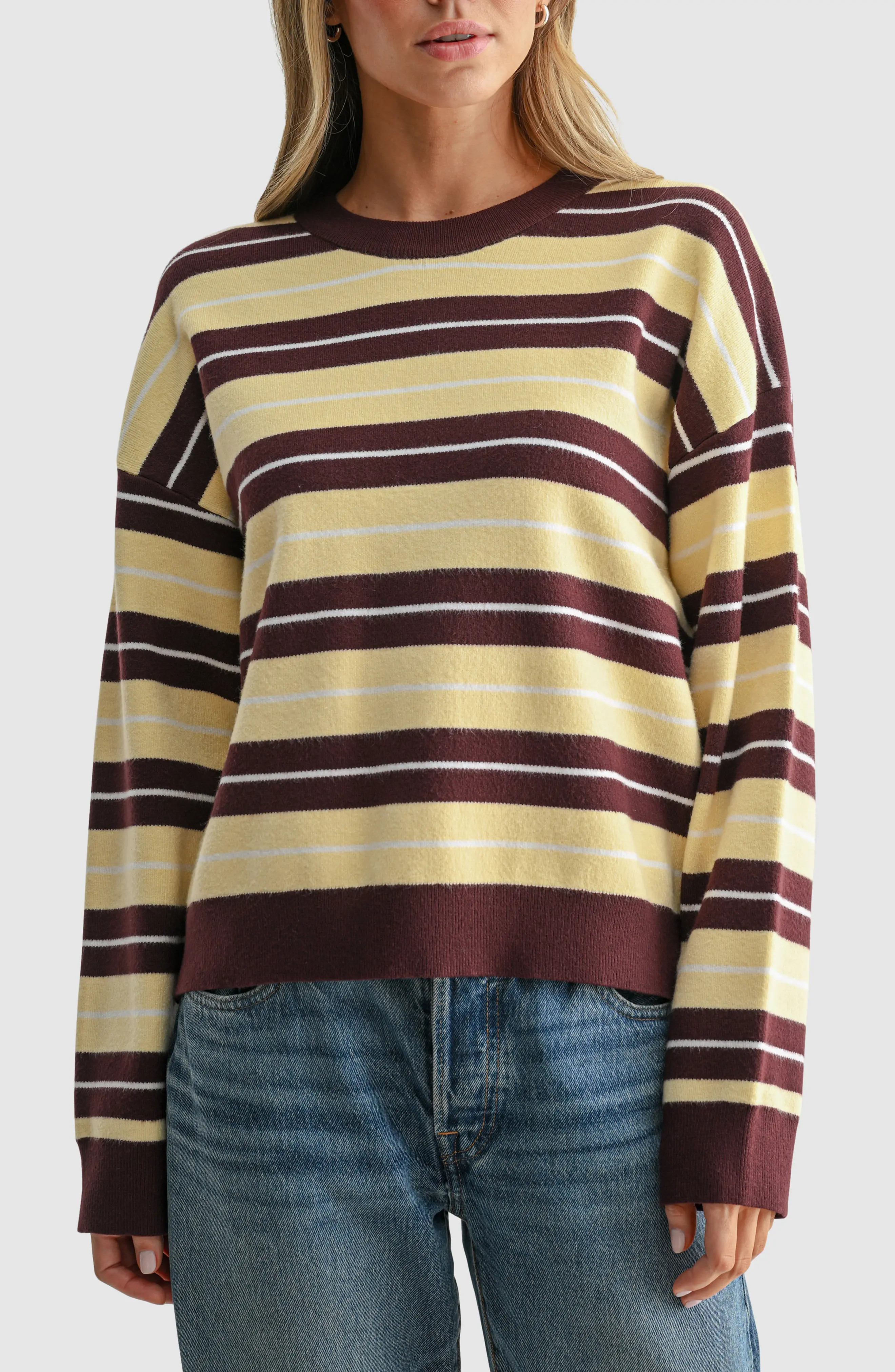 All in Favor Striped Crewneck Sweater (Women) | Nordstrom | Nordstrom