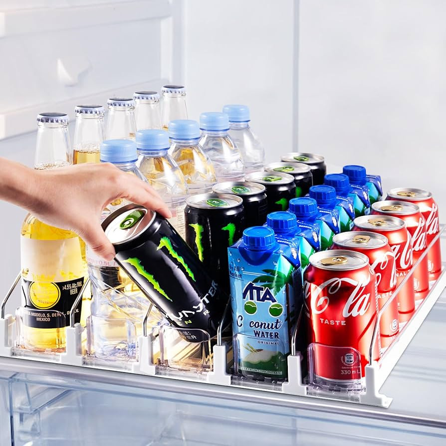Drink Organizer for Fridge, Soda Can Dispenser for Refrigerator, Automatic Drink Dispenser for Fr... | Amazon (US)