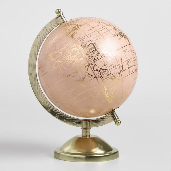 Blush and Gold Globe on Brass Stand | World Market