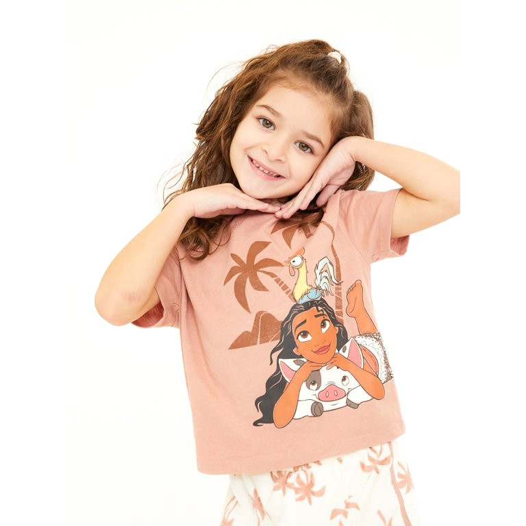 Moana Toddler Girls T-Shirt and Shorts Set, 2-Piece, Sizes 12M-5T | Walmart (US)