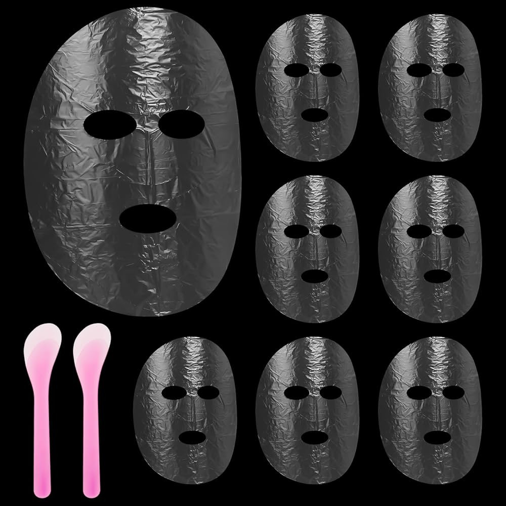 200 Sheets Plastic Face Mask, Disposable Face Mask Facial Mask Set Spatula Transparent Moisturizi... | Amazon (US)