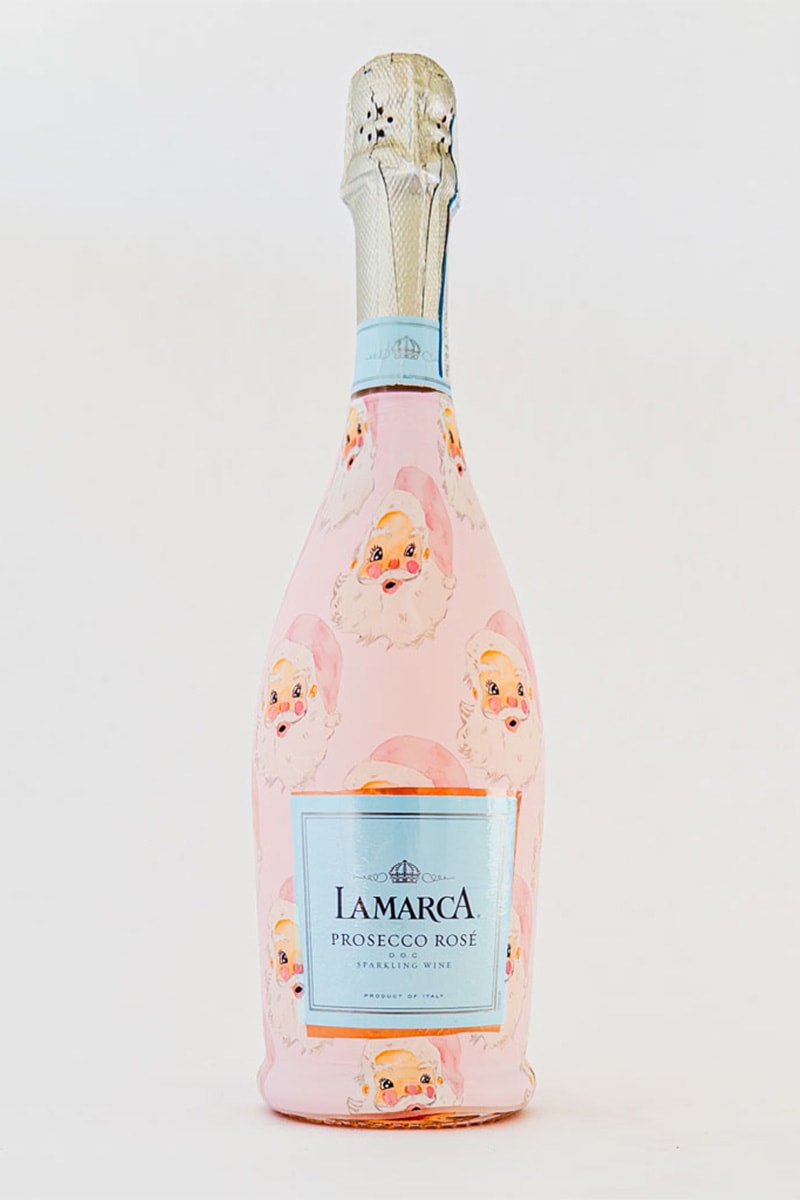 Beau Bottles Limited Edition Watercolor Pink Santa La Marca Edition Bottle Wrap | Francesca's