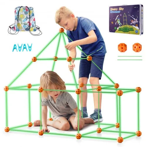 Tent Fort Building Kit for Kids Glow In The Dark STEM Construction Toy 85P | Walmart (US)