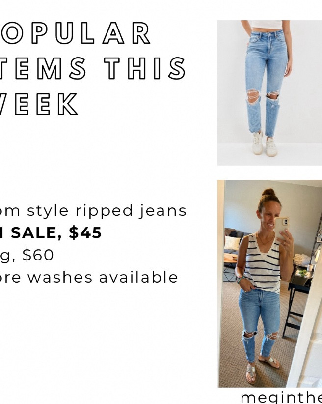 Jeans - ON SALE, mom style, also come in non-distressed styles, which I’m tagging.  I’m wearing a short in the length and they come just above my ankle bone and the length is perfect, I’m 5’ 2”.  


#americaneagle #ae #aejeans #momjeans #jeanssale #salefinds #budgetfriendly #jeans 


#LTKStyleTip #LTKU #LTKOver40 #LTKSeasonal #LTKSaleAlert #LTKVideo #LTKFindsUnder50