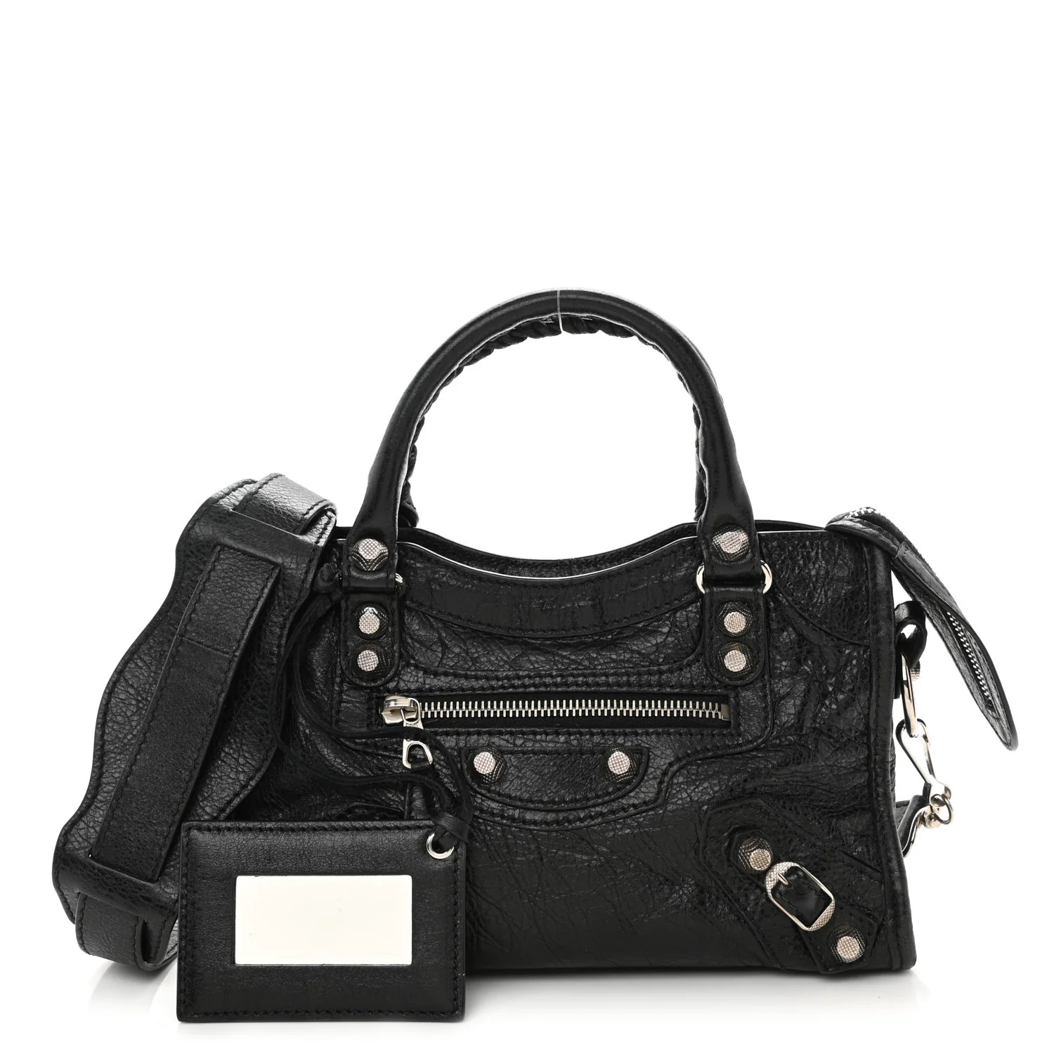 BALENCIAGA Agneau Giant 12 Silver Hardware Mini City Black | FASHIONPHILE (US)