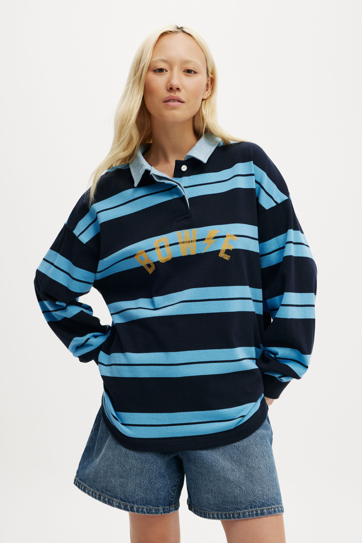 David Bowie Long Sleeve Polo | Cotton On (US)