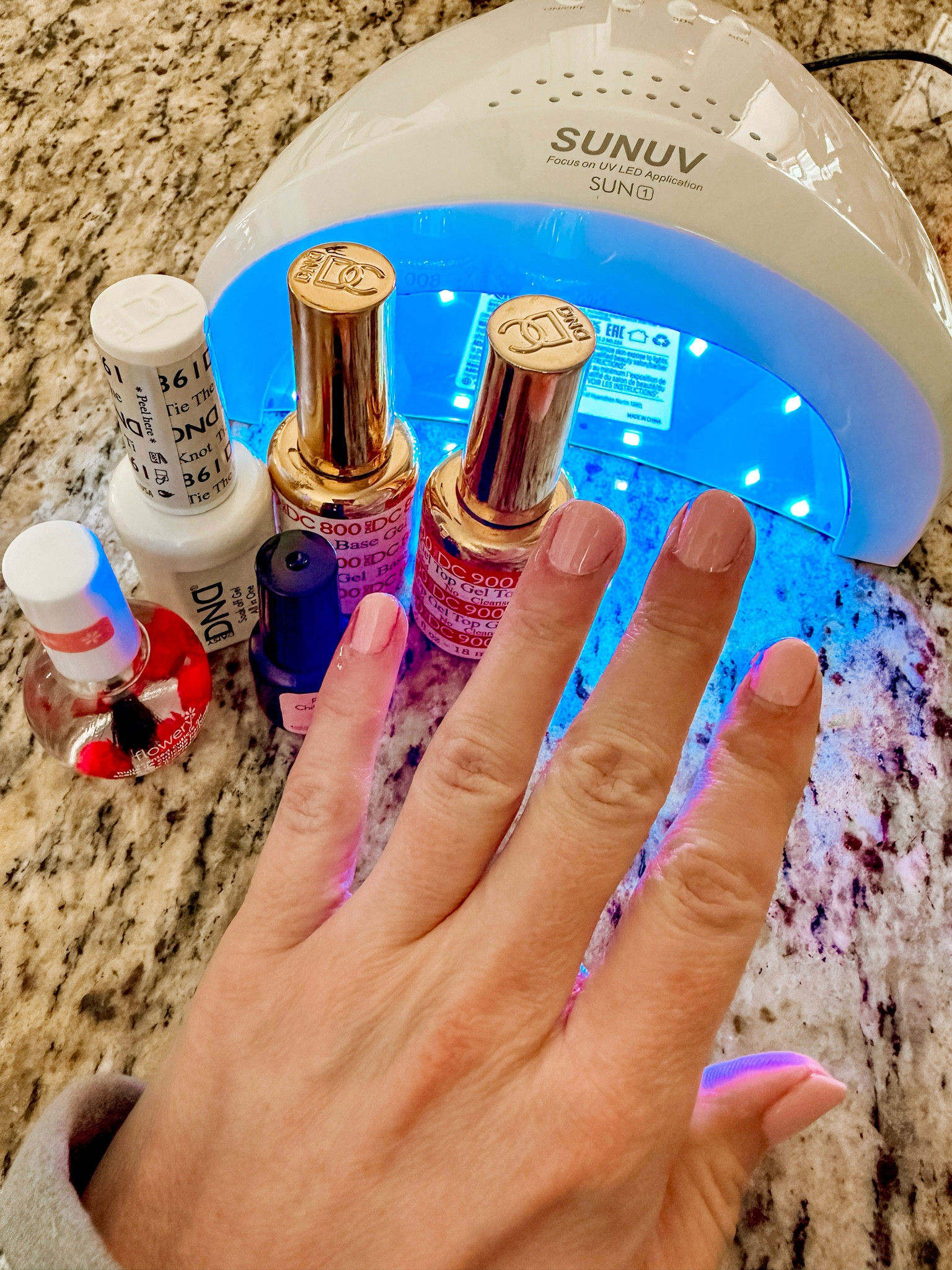 Gel nails at home! Linking this UV lamp from Amazon and DND gel polishes also from Amazon. This UV lamp is so easy to use. I’ve been using it for a few months now and love it! #diymanicure #manicuresupplies #uvgellamp #uvgellight #gelnailsathome