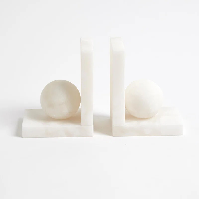Alabaster Ball Non-skid Bookends (Set of 2) | Wayfair North America