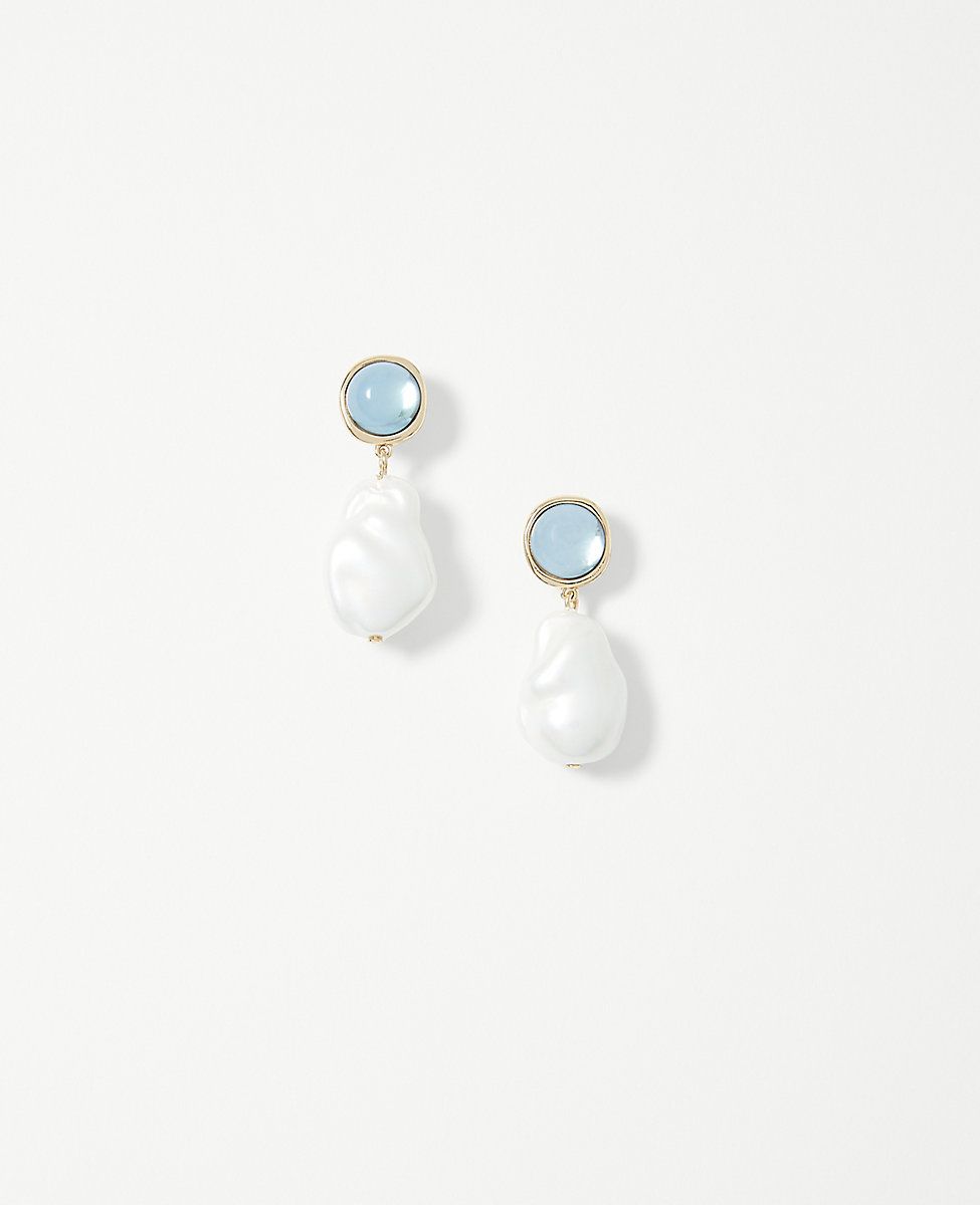 Freshwater Pearl Glass Drop Earrings | Ann Taylor (US)