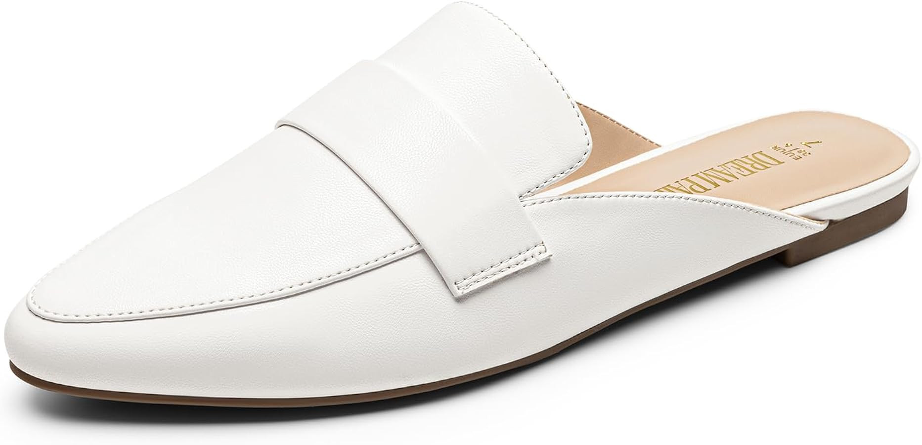 DREAM PAIRS Women's Flat Mules Buckle Pointed Toe Backless Slip on Slides Loafer Shoes | Amazon (US)