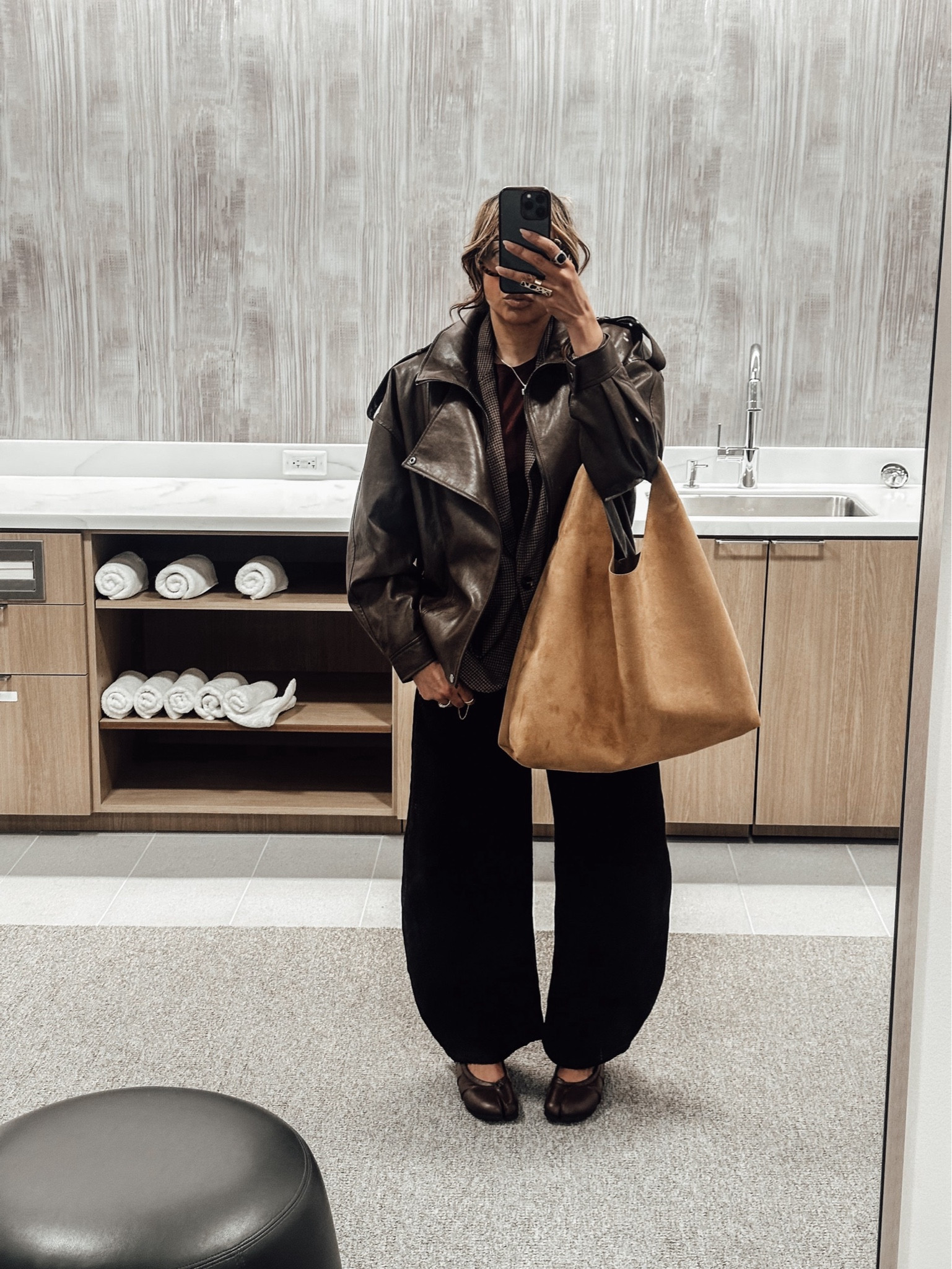 This bag is currently on sale 👌🏽 Love the luxe, faux suede look and feel. Very roomy so you can easily carry all your essentials. The perfect finishing touch to an otherwise simple look. 

#LTKSpringSale #LTKSaleAlert #LTKgrwm